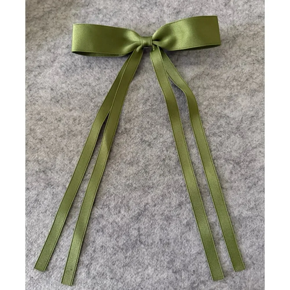 SHASHI REVOLVE NWOT The Girlie Bow Satin Pistachio Green Preppy Cottagecore